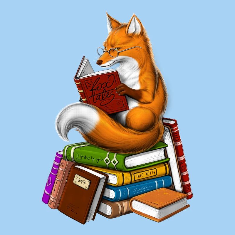 Fuchs liest ein Buch