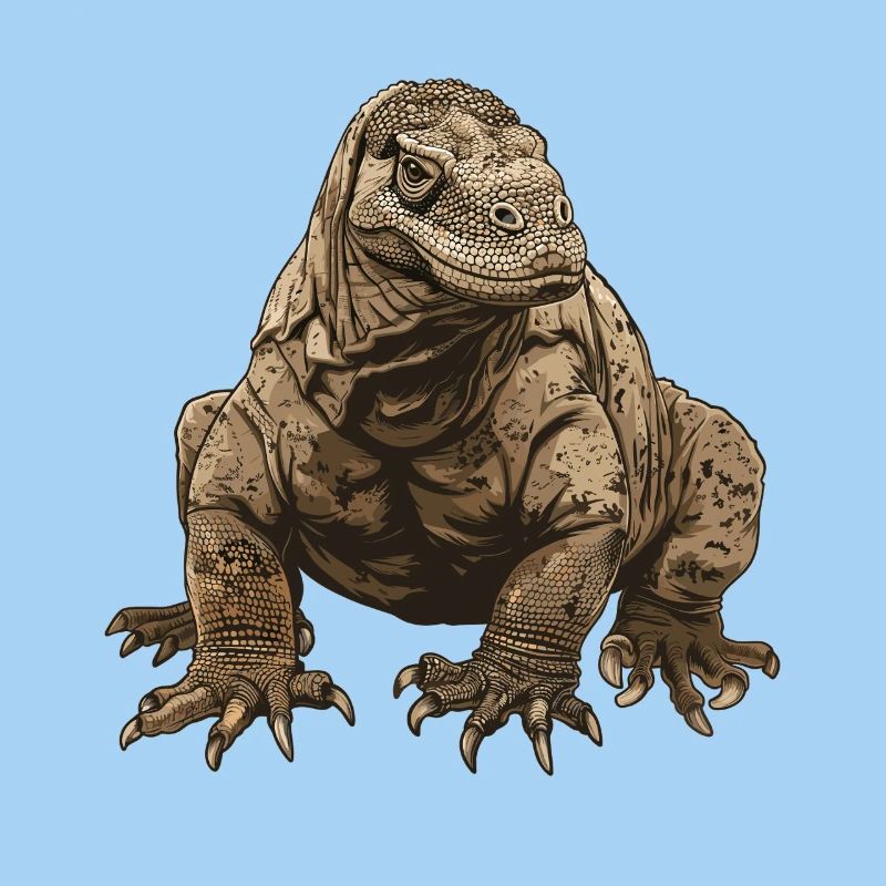 Realistic Komodo Dragon Illustration