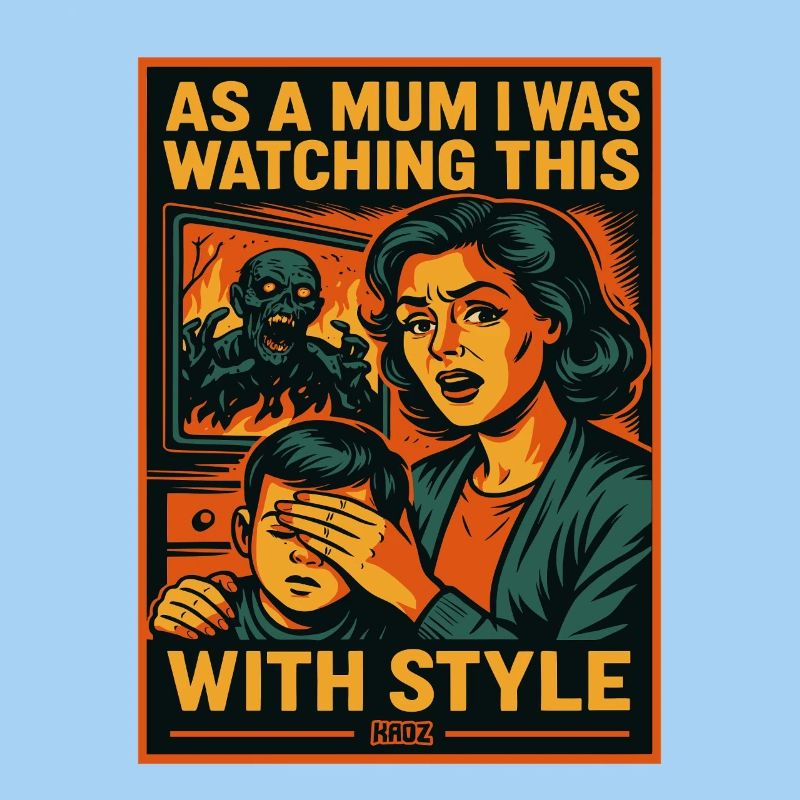 Mutter im Horror Retro-Comic Stil