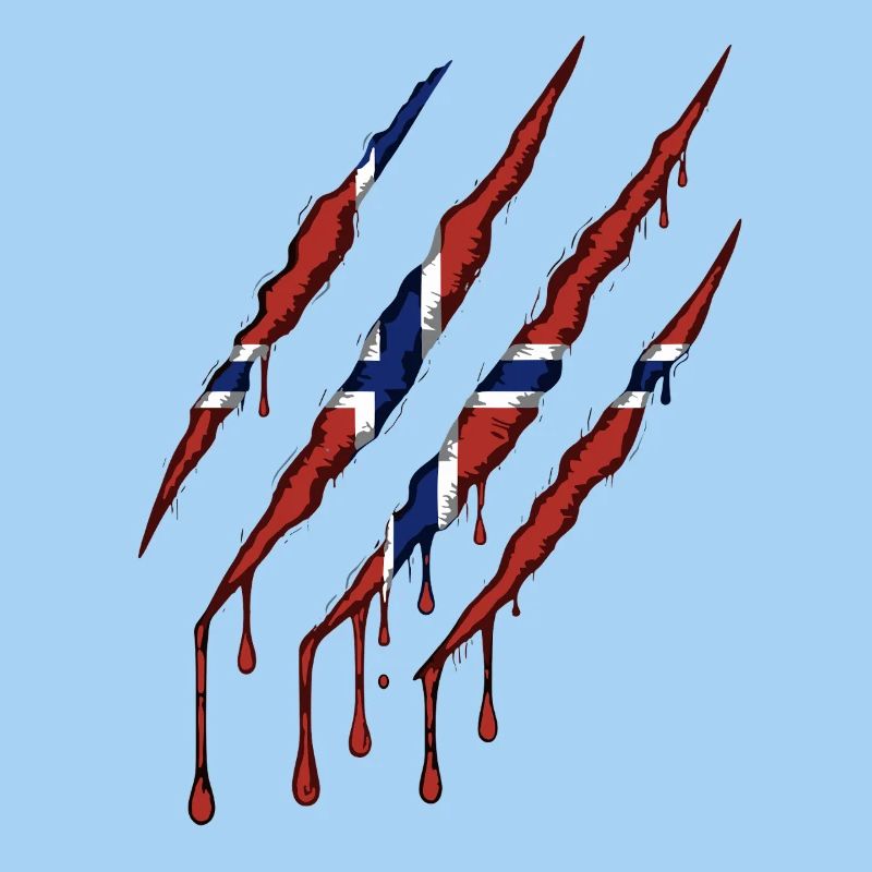 Norway Claw Norge Drapeau Scratch Mark