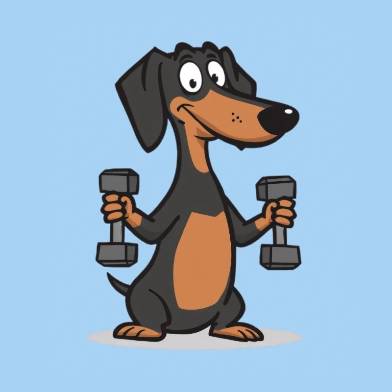 Dessin animé de musculation teckel