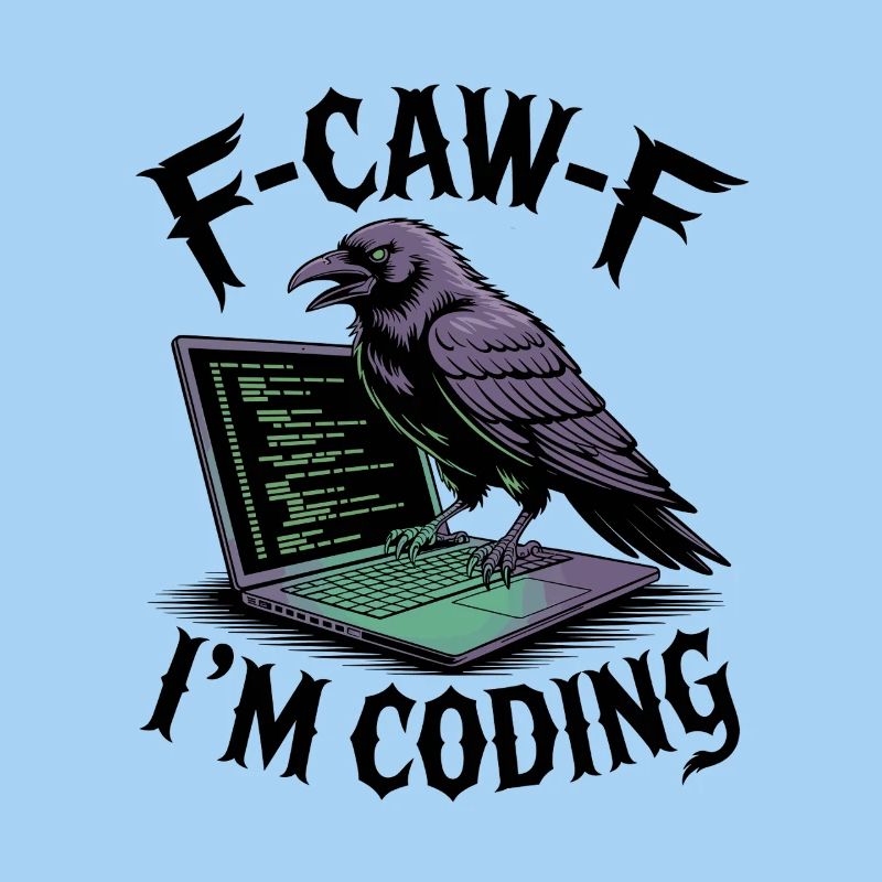 RabenCoder: Code Raven am Laptop