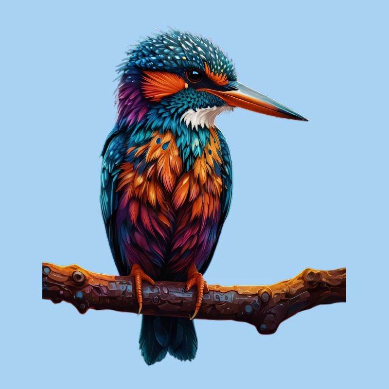 Bunter Eisvogel auf Ast