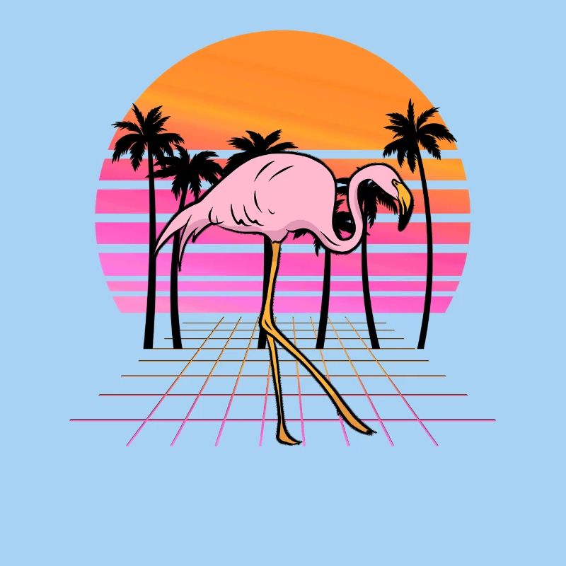 Flamingo Neon Sunset Retro