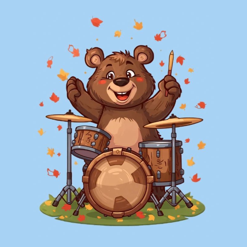 Bär Drummer Herbst