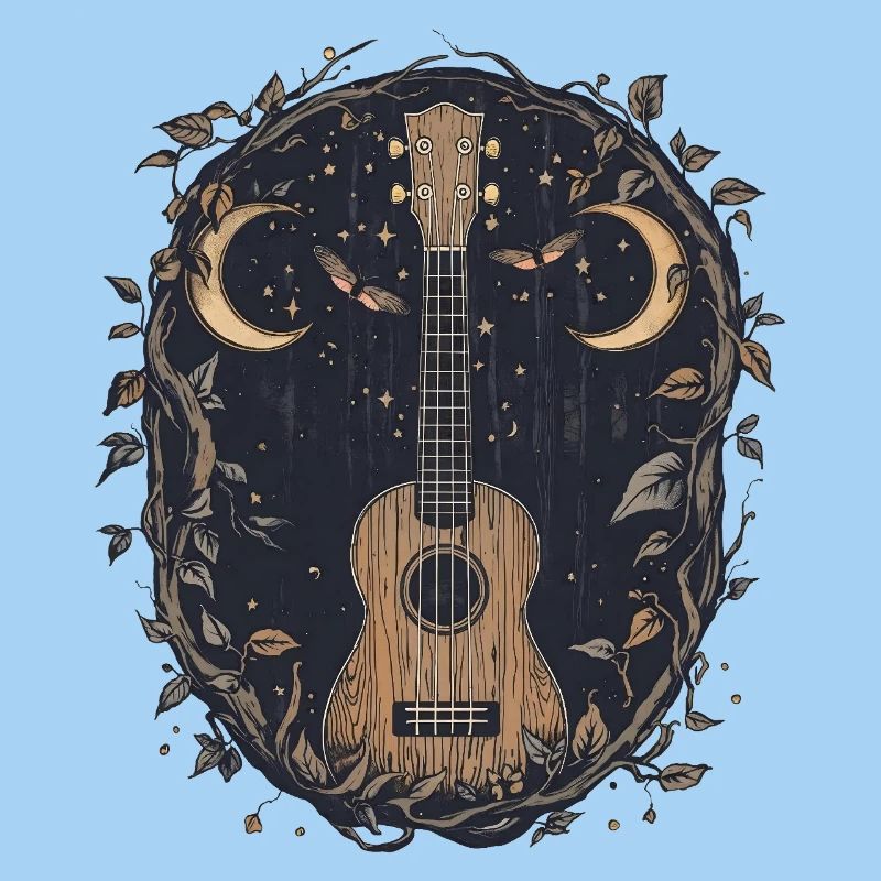 Gothic Uke with Moon Moth