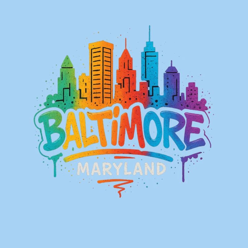 Baltimore Skyline Graffiti