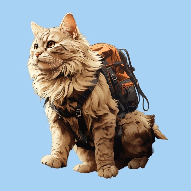 Abenteuer Katze mit Rucksack