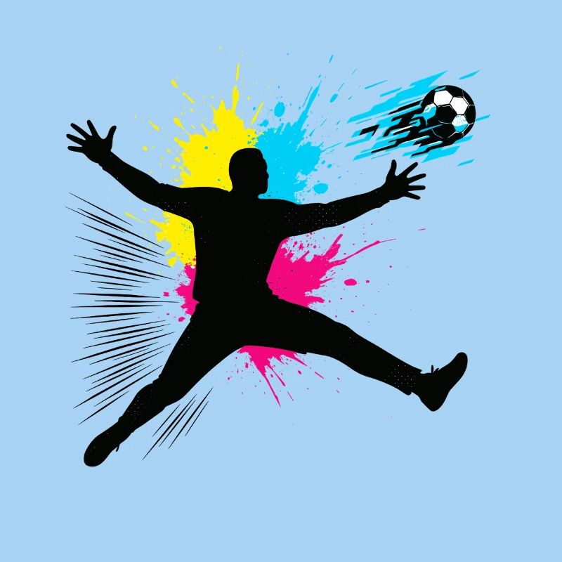 Fußball Torwart Sprung Mit Farbexplosion