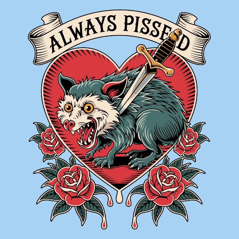 Wütender Wolf Herz Tattoo Stil