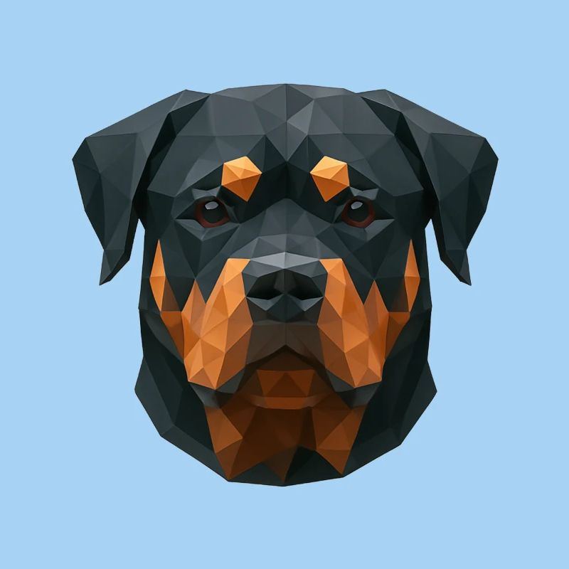 Polygone Rottweiler – Conception géométrique pour chien