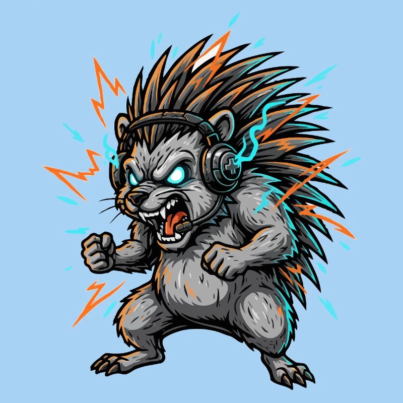 Elektrischer Cyber-Igel-DJ