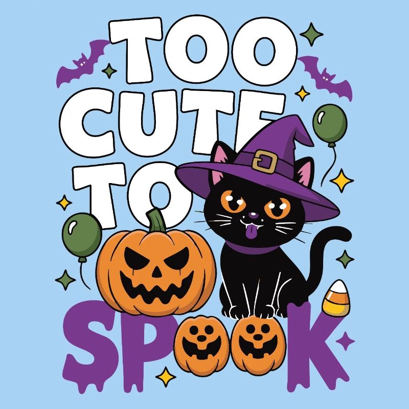 Trop mignon pour être effrayé - Chat sorcière mignon