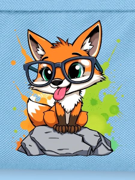 Brillenfuchs auf Stein