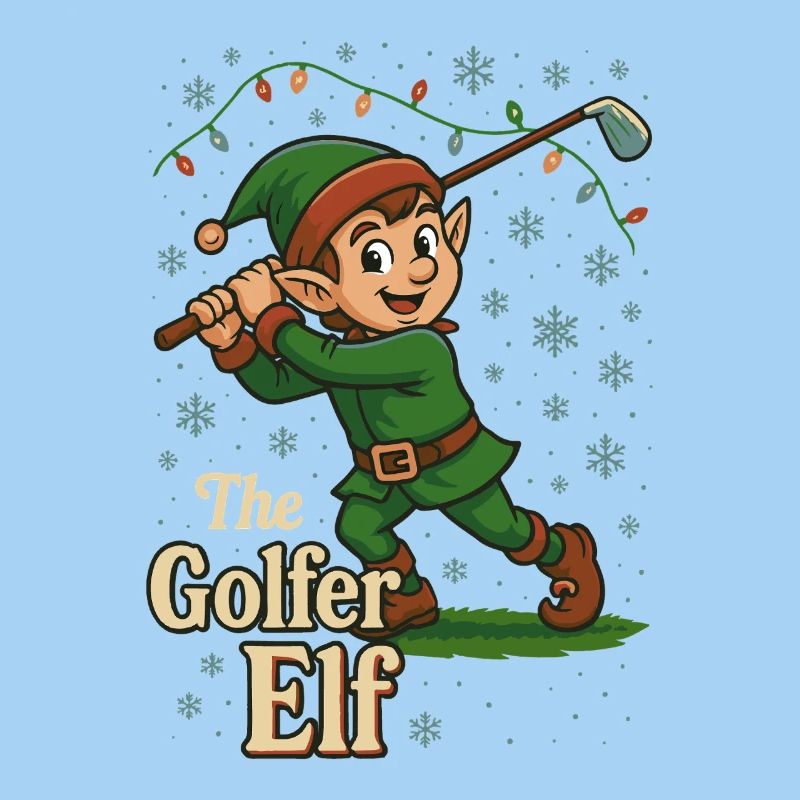 The Golfer Elf Funny Golf Player Design