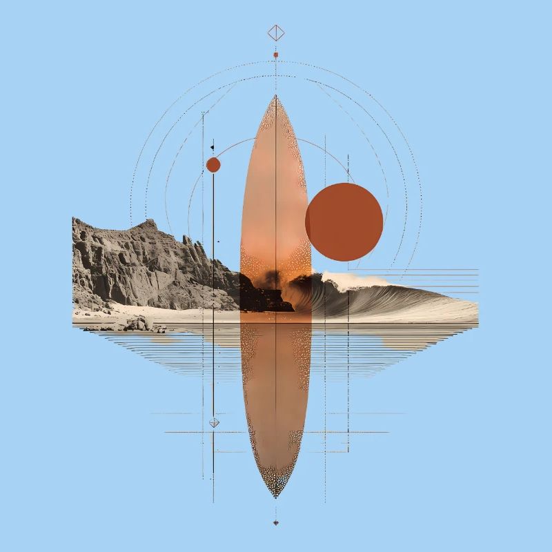 Copper Waves Orbit - Geometric Surfboard