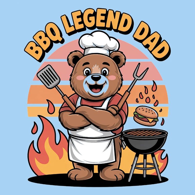 BBQ Legende Papa Lustiger BBQ Experte Bär Design