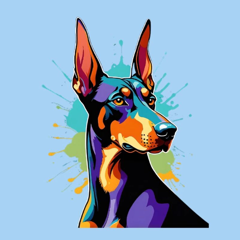 Explosion de couleurs Doberman