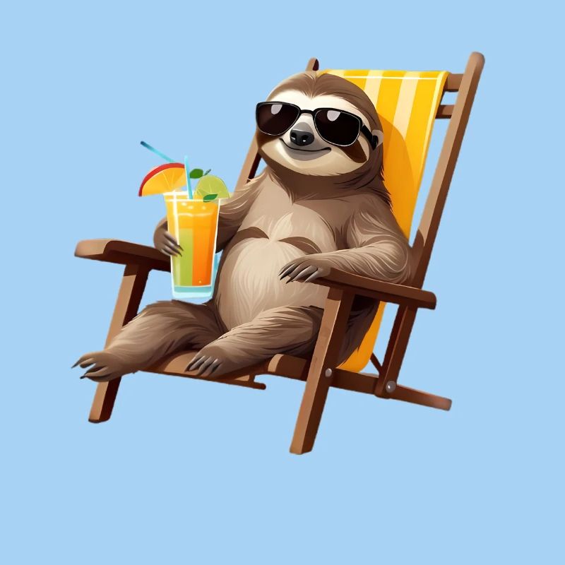 Sommersloth in a deckchair