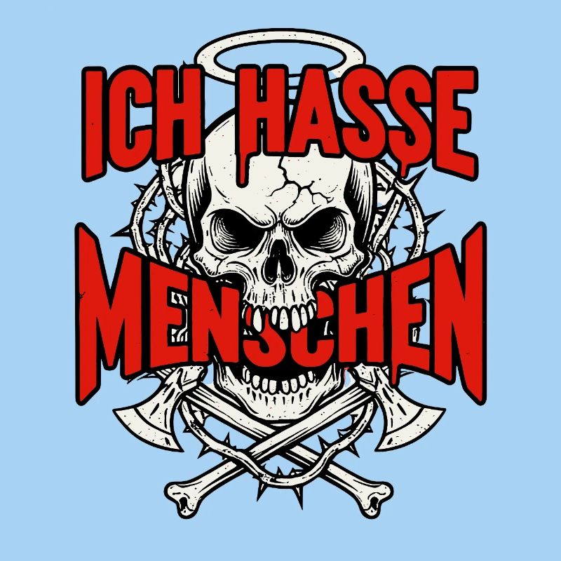 I Hate People Skull Skull