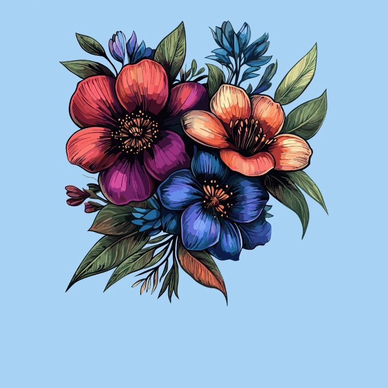 Bunte Blumenblüte Neonpalette
