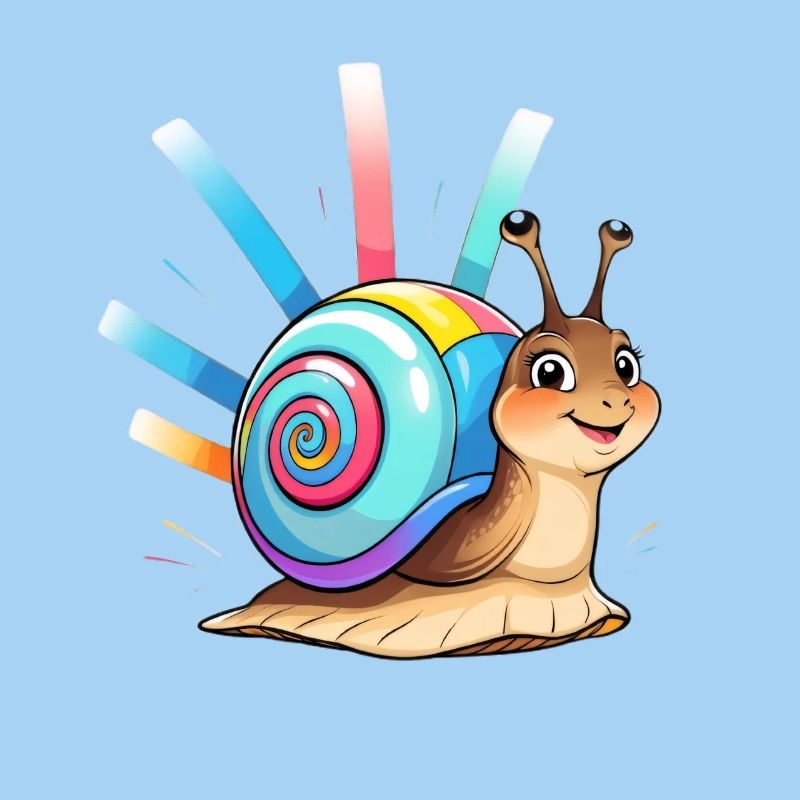 Regenbogen-Schnecke Farbexplosion