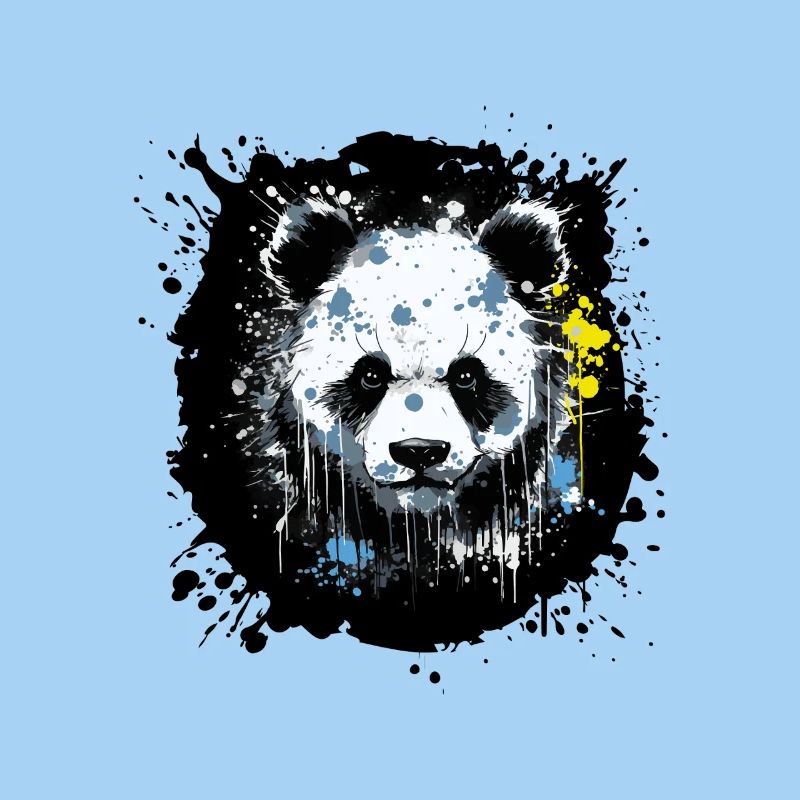 Panda Ink Splatter Art