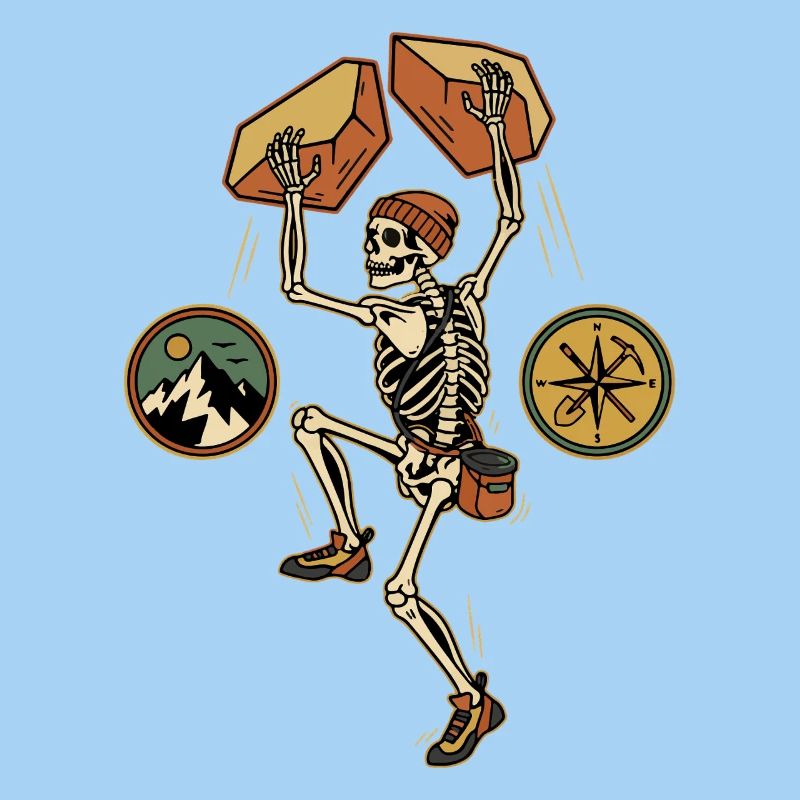 Skeleton Climber Adventure Mountains Kompass