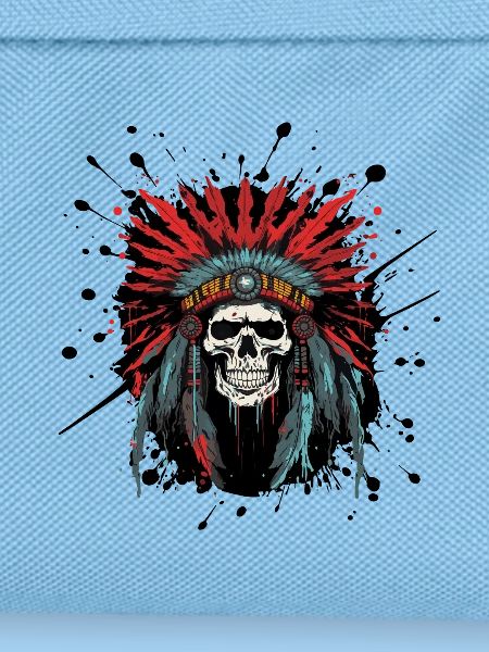 Schädel mit Federkrone – Tribal Design