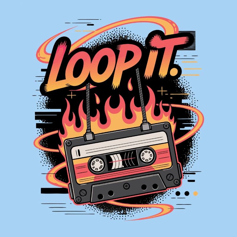 Retro Kassette Loop It Musikdesign