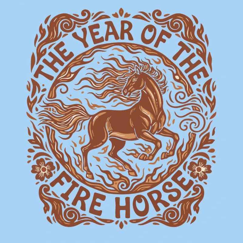 Année de la conception de la célébration du cheval de feu