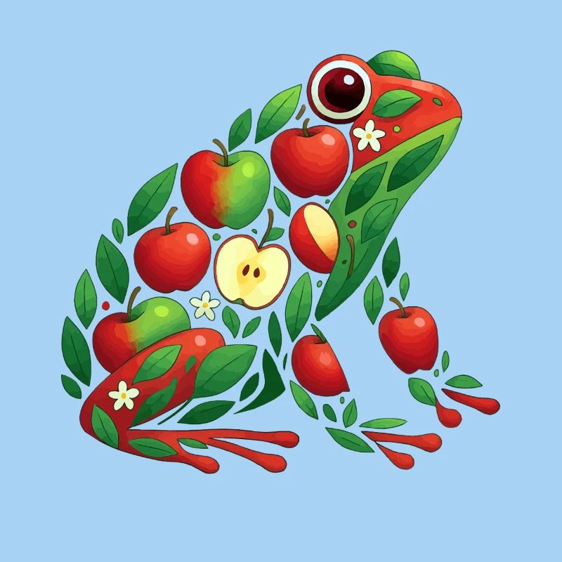 Frosch Apfel