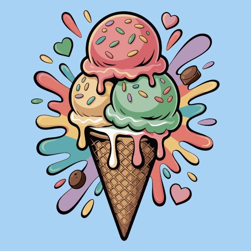 Bunte Eiscreme Explosion