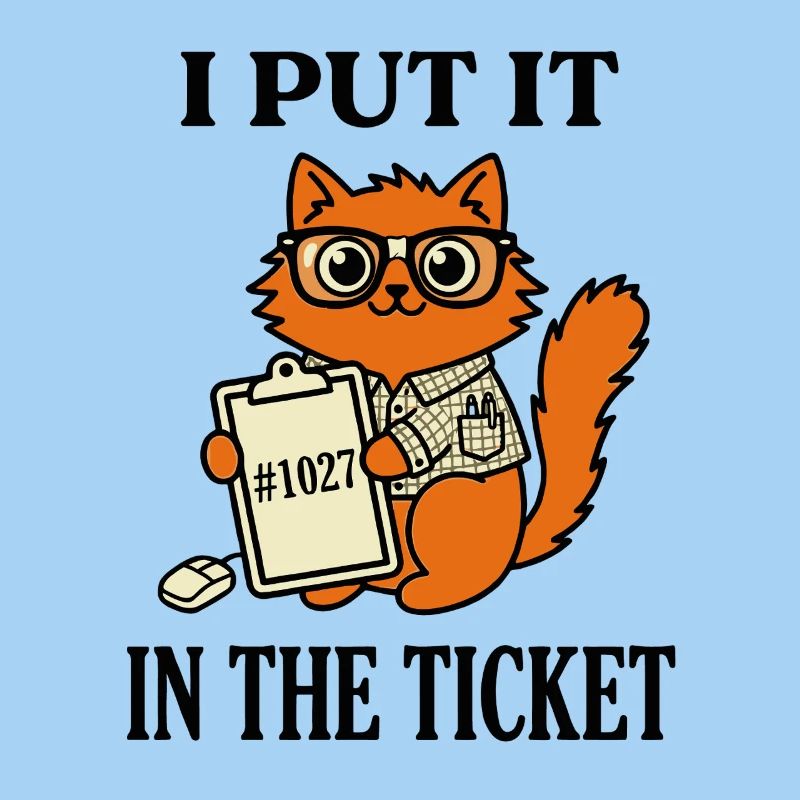Je l’ai mis dans le ticket Humour support informatique nerd chat