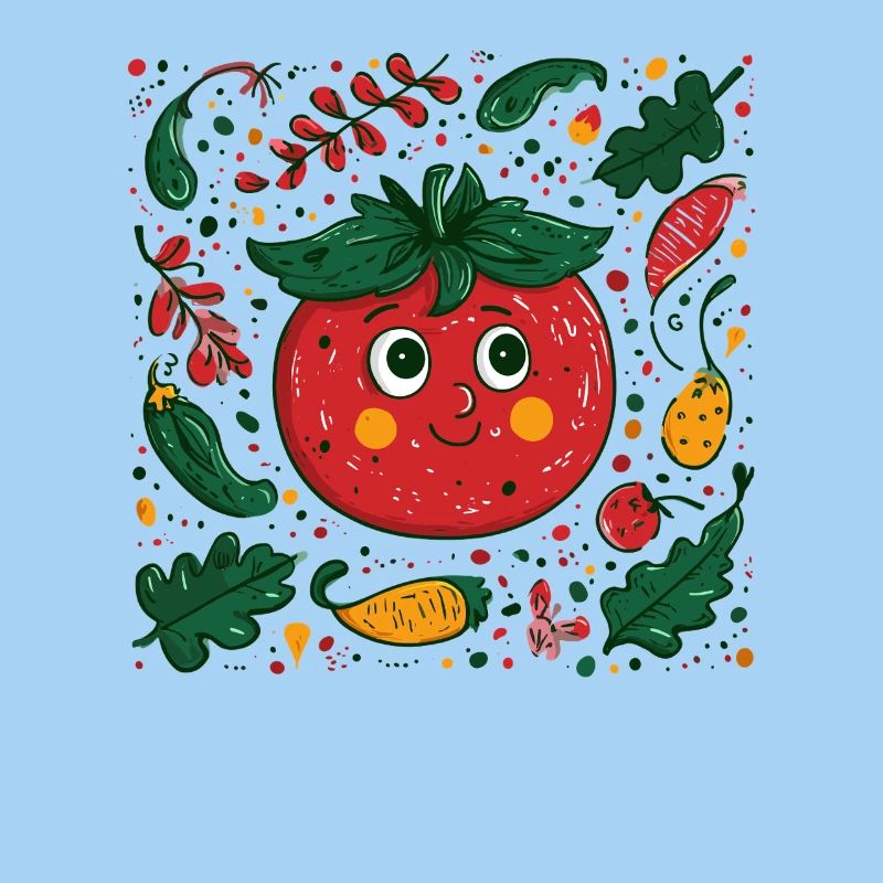 Tomate joyeuse dans la conception de jardin
