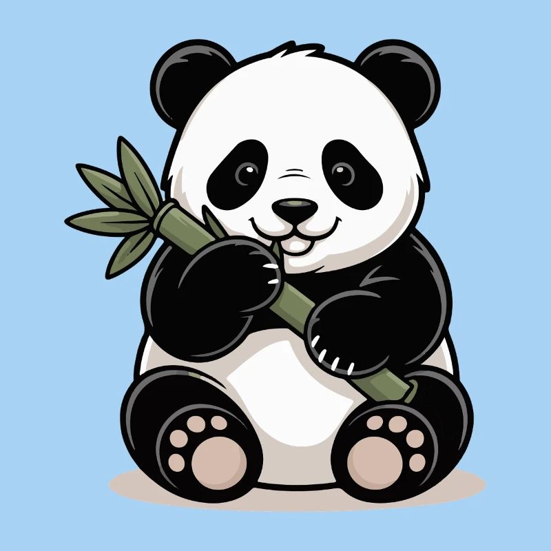 Panda with bamboo stick