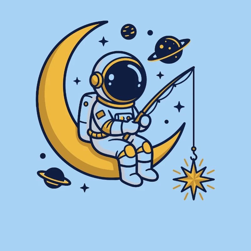 Astronaut angelt nach Sternen: Weltraumträumer-Geschenk