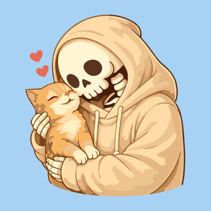 Squelette douillet avec chat – sécurité