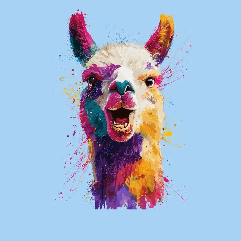 Explosion colorée de lamas