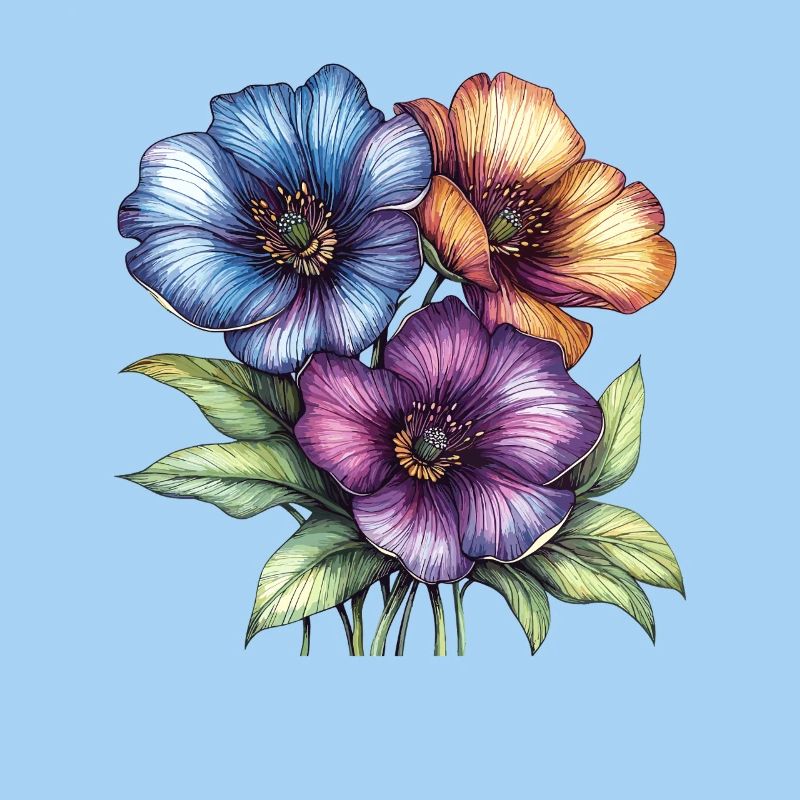 Farbintensive Blüten Trio