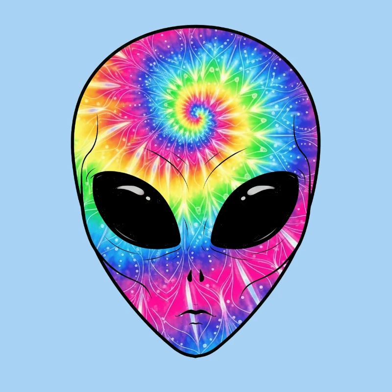 Psychedelisches Batik-Alien-Gesicht