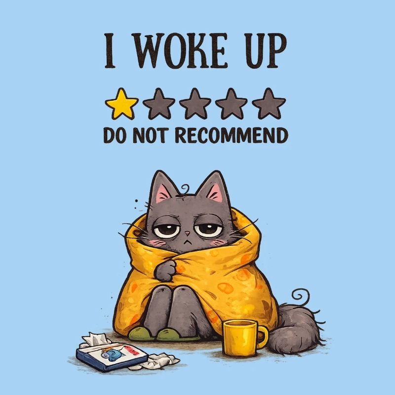 Je me suis réveillé – Je ne recommande pas (chat fatigué)