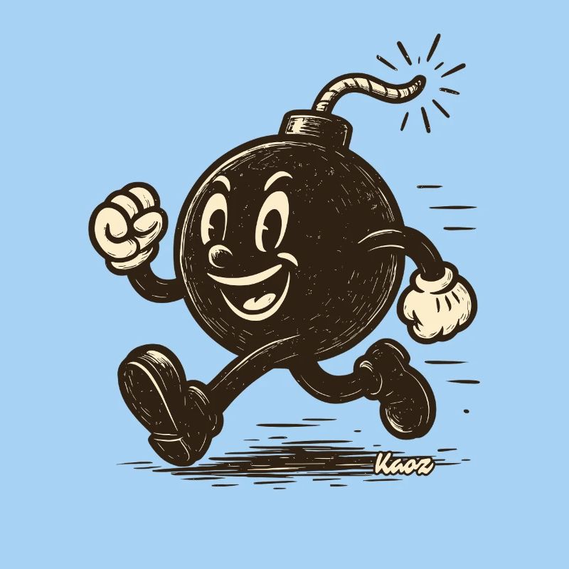 Running cartoon bombshell