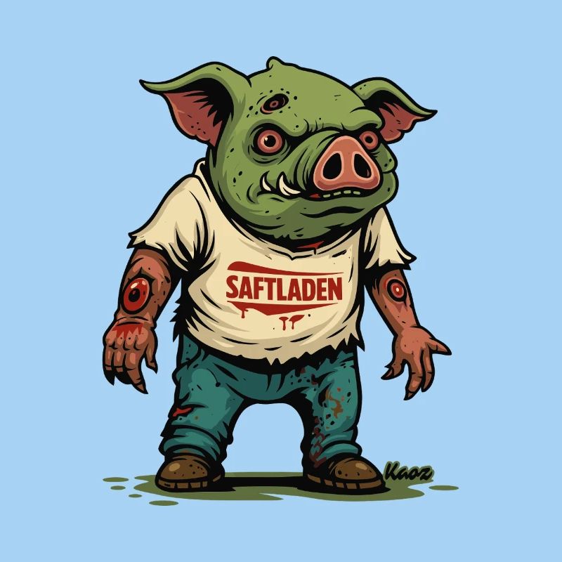 Zombie Schwein Saftladen Stil