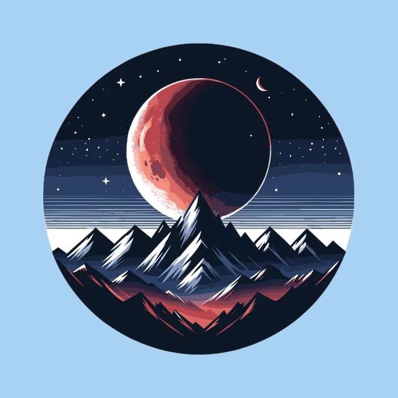 Moonlight over mountain range