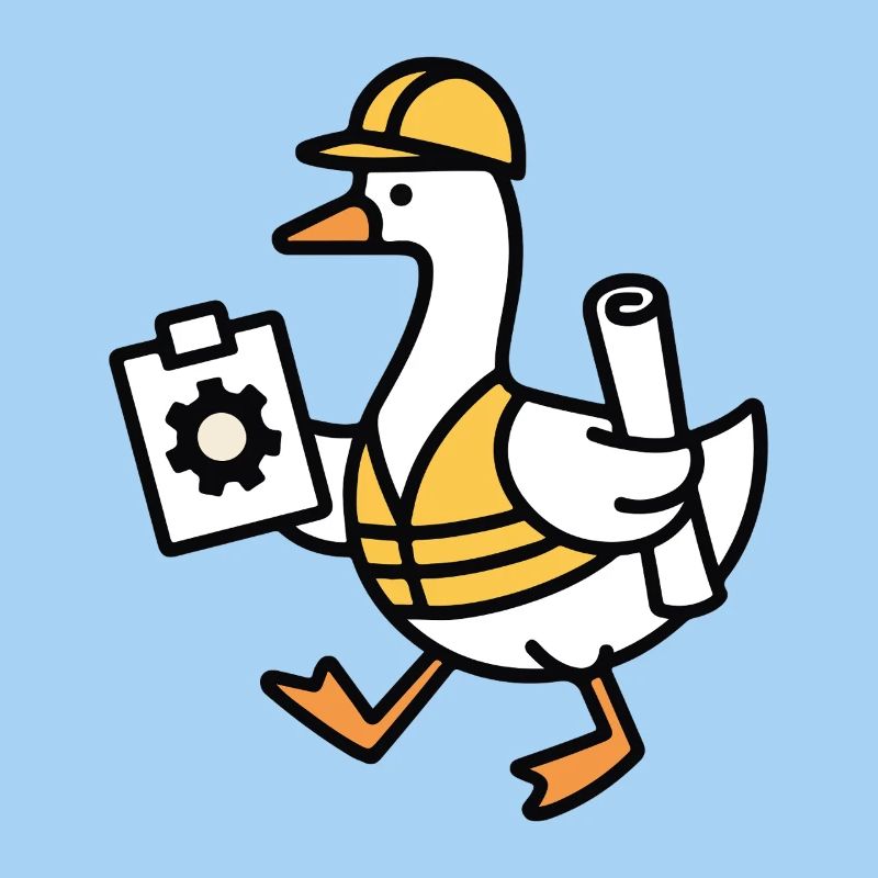 Bauplan Ente im Arbeitsoutfit
