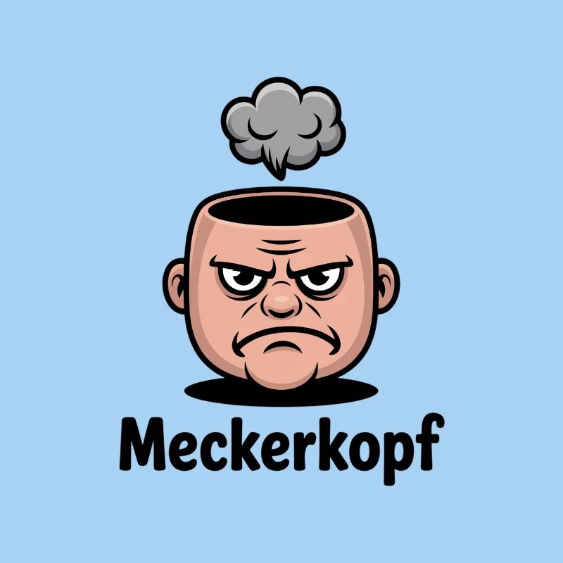 Meckerkopf Genervtes Grumpy Comic Gesicht