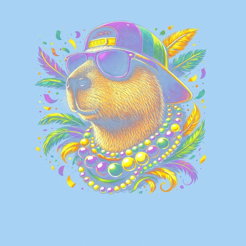 Beaver dans un style festif de couleur