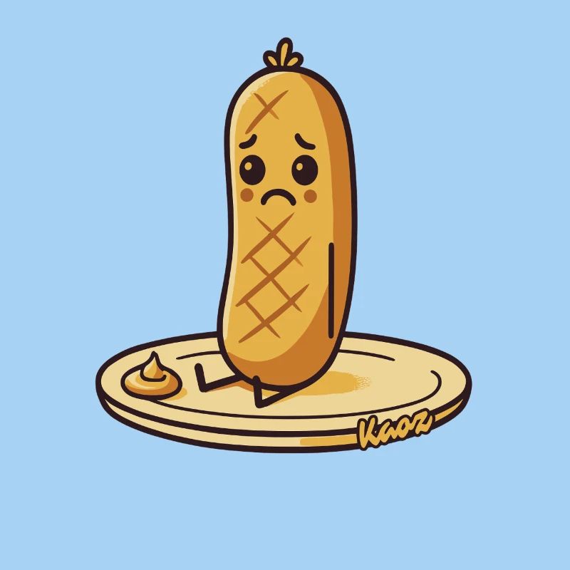 Saucisse triste, saucisse dans l’assiette