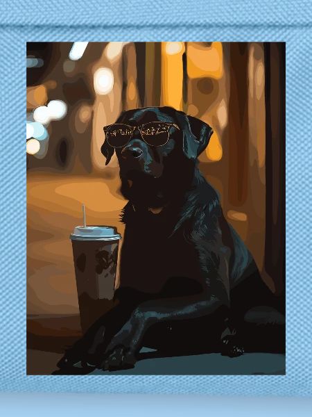 Night lounge dog with sunglasses